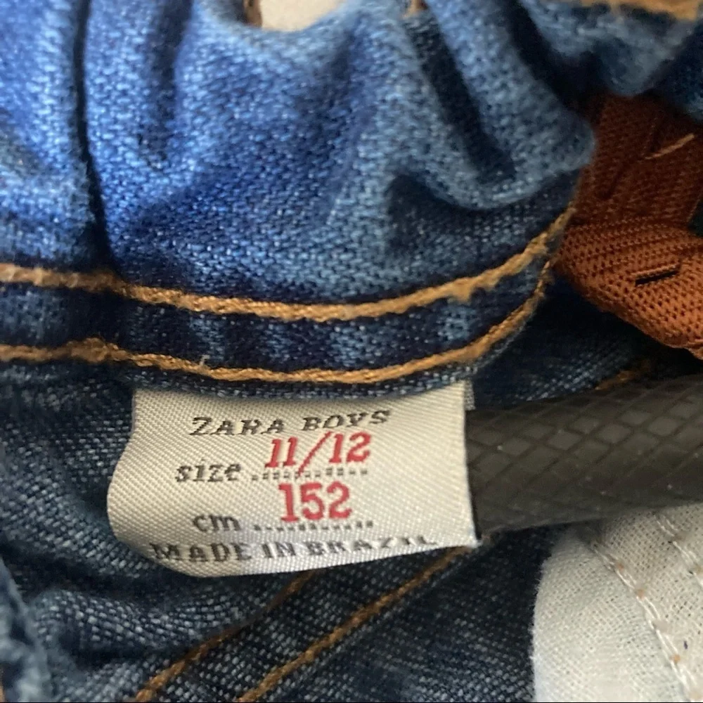 Zara Boys Denim Jeans Adjustable Waist 11/12 100% Cotton